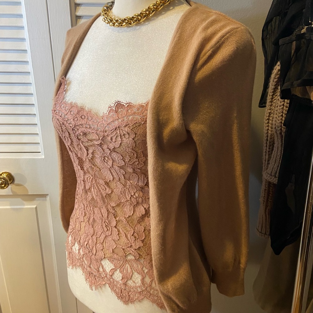 Dolce & Gabbana Tan Knitwear & Lace Top Pale Nude Pink & Tan - Picture 8 of 12